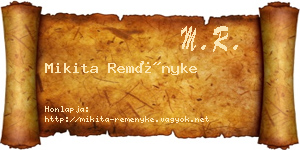 Mikita Reményke névjegykártya